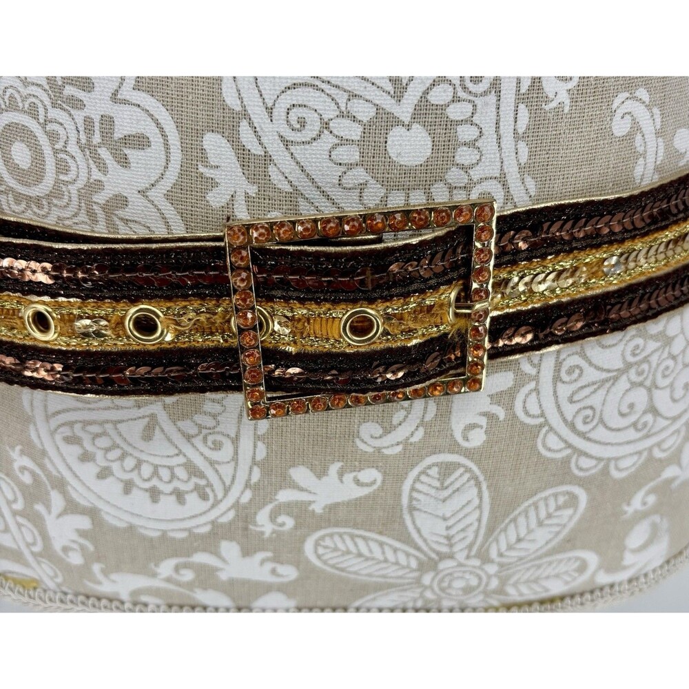 NOS Vintage Nine West Y2K Sequin Belt NWT M Gold Bronze Rhinestone Buckle 39”